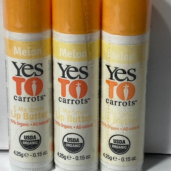 Yes To Carrots C Me Smile Melon Lip Balm Butter Set of 3 DISCONTINUED - Picture 1 of 16
